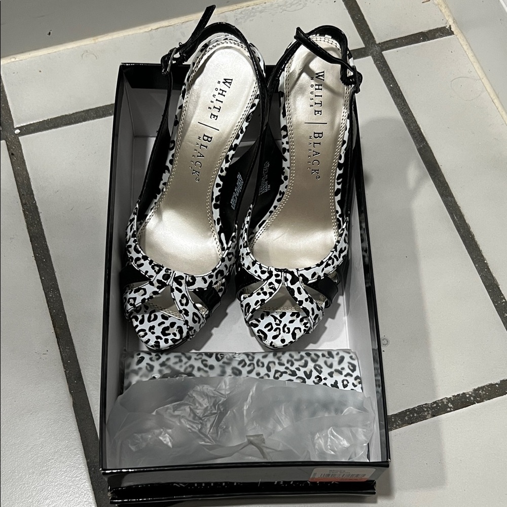 White House Black Market Leopard Print Heels